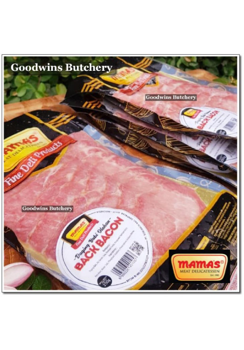 Mama's pork BACON BACK SLICED Soejasch Bali frozen 250g